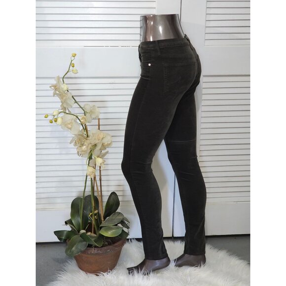 Adriano Goldschmied Green The Legging Super Skinny Velvet Pants Sz 27R 0984 - Picture 4 of 15